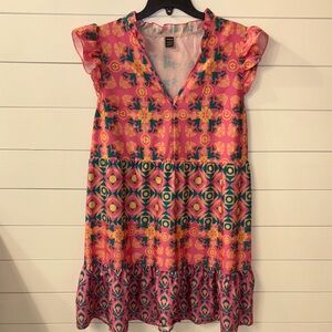 SHEIN Floral Pink and Orange Blouse